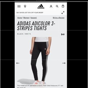 Adidas 3 stripe leggings